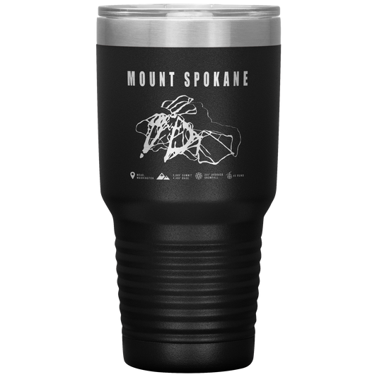 Mount Spokane, Washington Ski Trail Map 30oz Tumbler - Powderaddicts