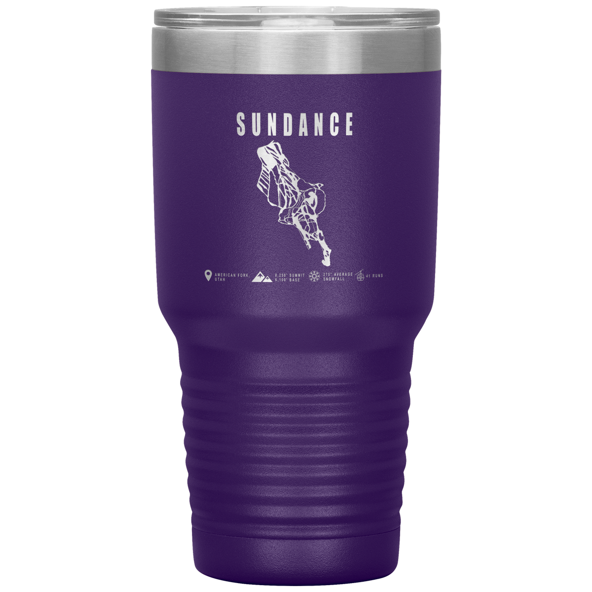 Sundance,Utah Ski Trail Map 30oz Tumbler - Powderaddicts