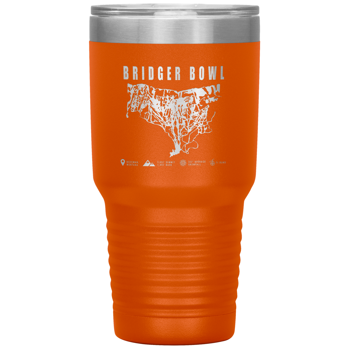 Bridger Bowl Montana Ski Trail Map 30oz Tumbler - Powderaddicts