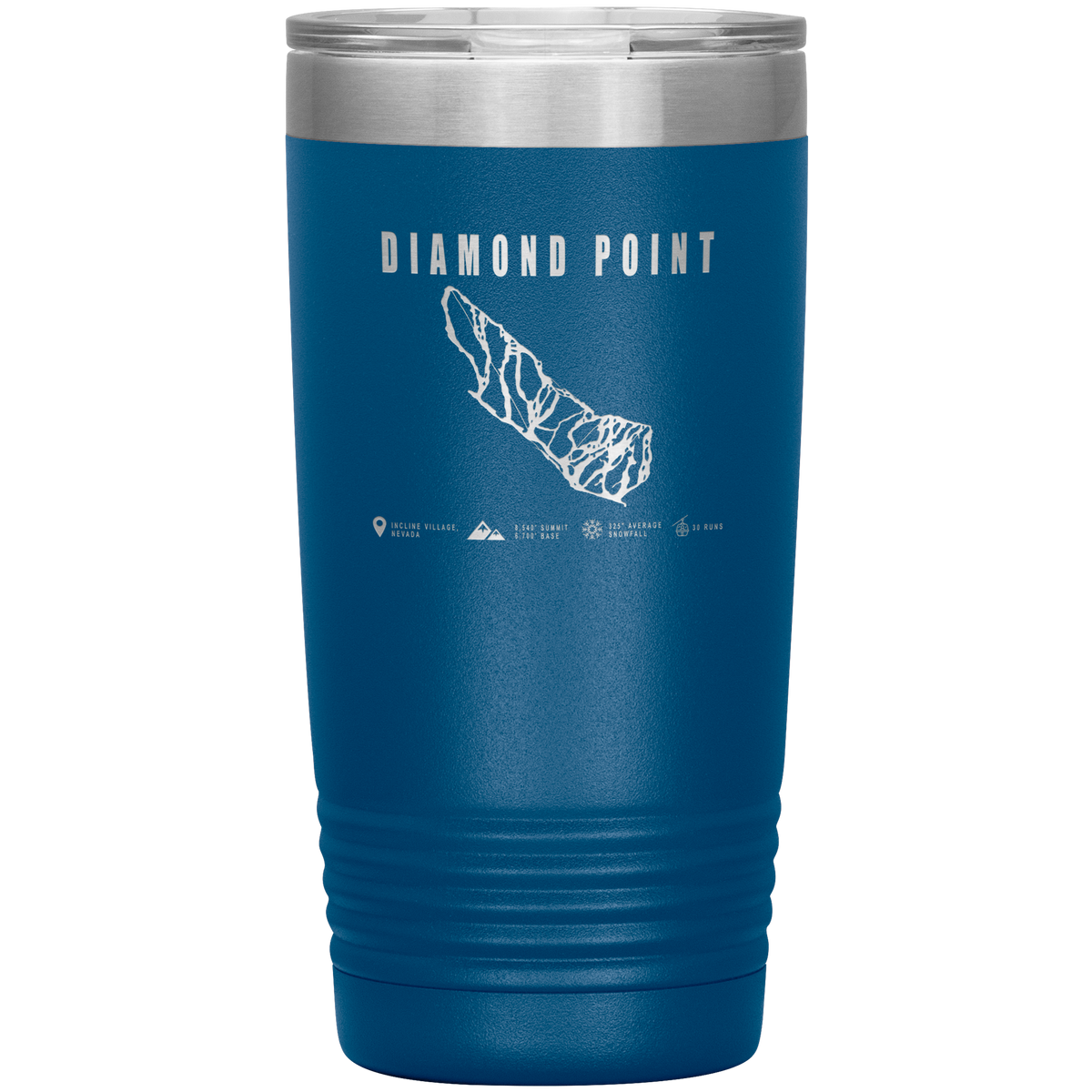 Diamond Point, Nevada Ski Trail Map 20oz Tumbler - Powderaddicts