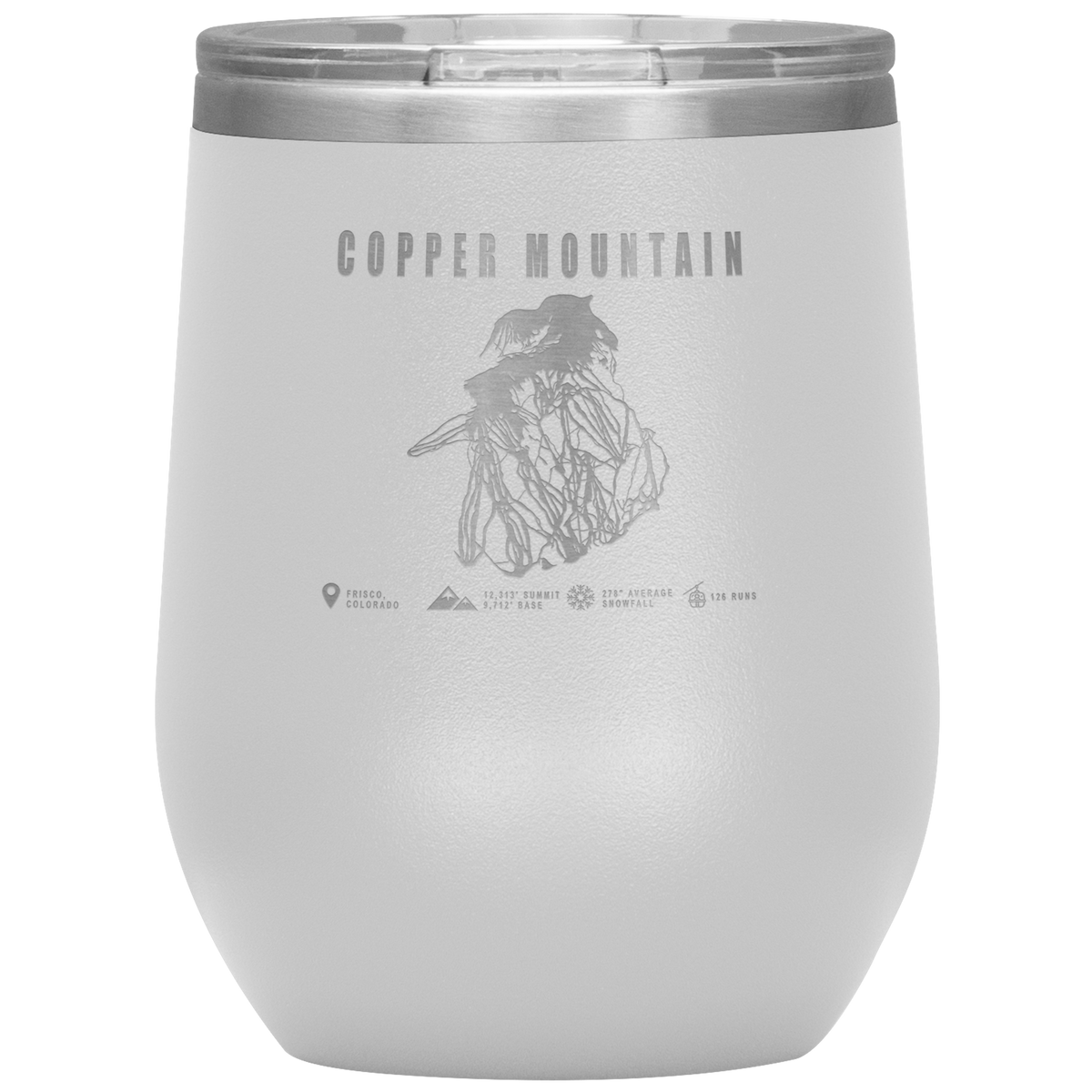 Copper Mountain Colorado Ski Trail Map Wine 12oz Tumbler - Powderaddicts