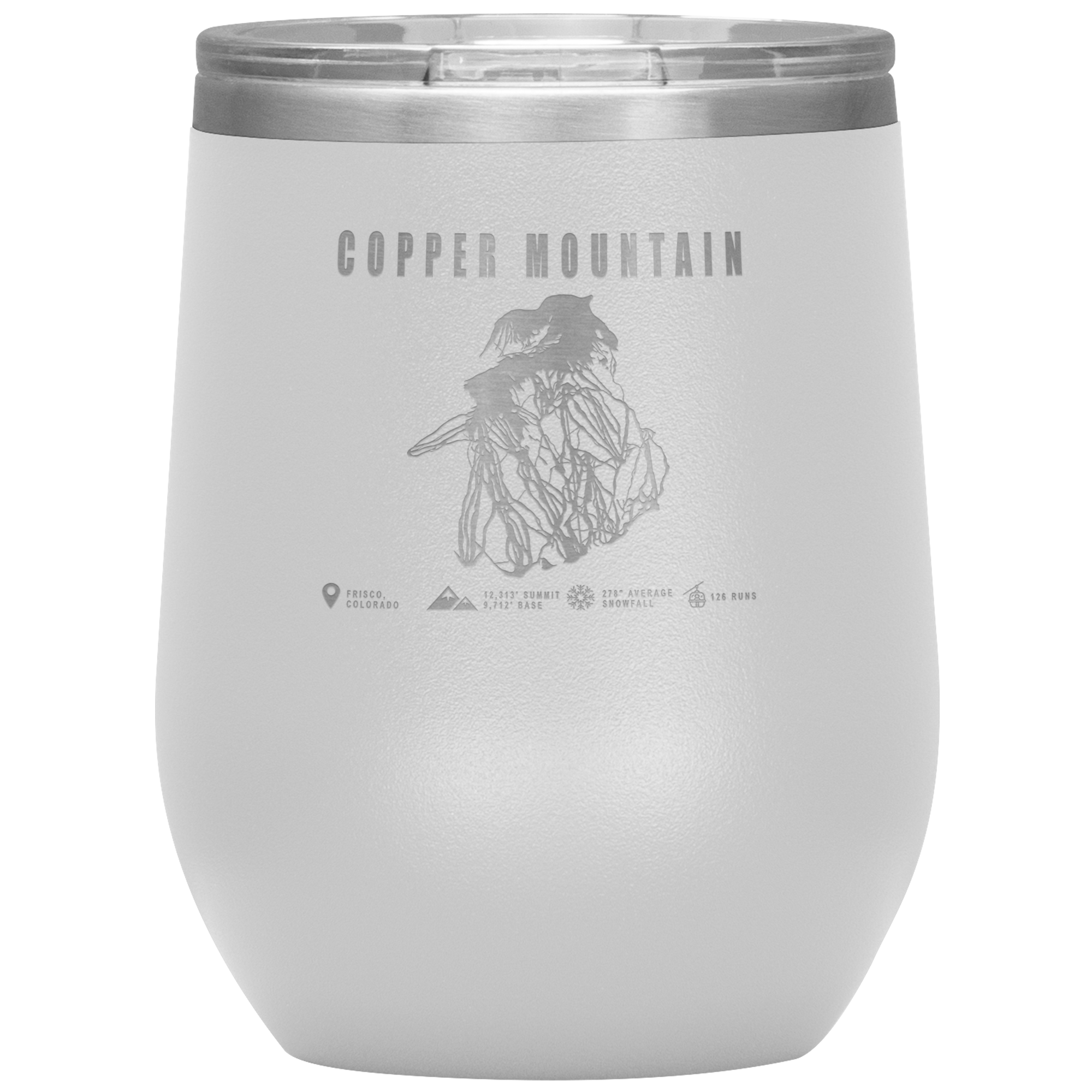 Copper Mountain Colorado Ski Trail Map Wine 12oz Tumbler - Powderaddicts