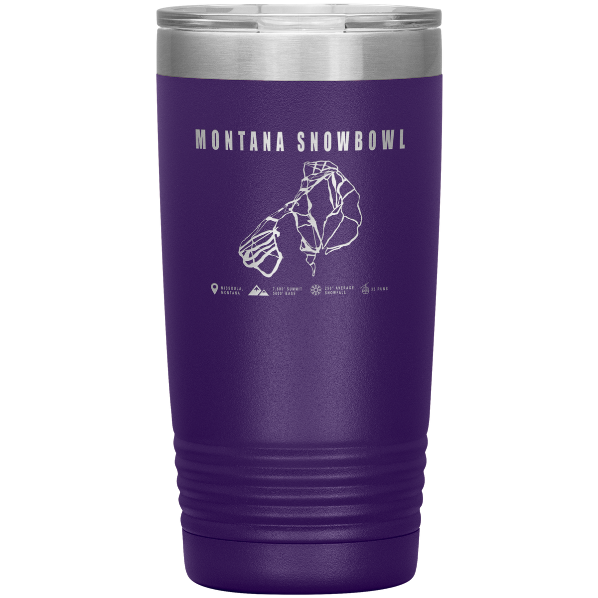Montana Snowbowl, Montana Ski Trail Map 20oz Tumbler - Powderaddicts