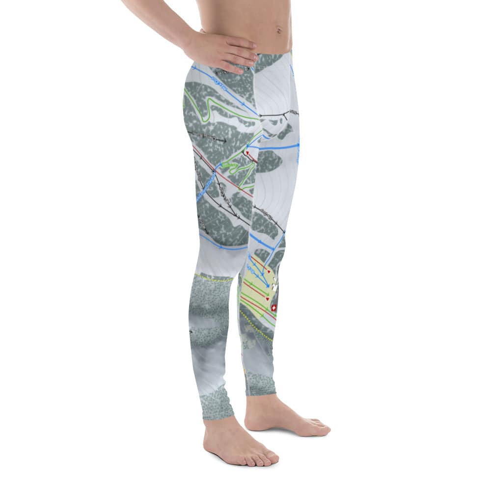 Pebble Creek, Idaho Ski Trail Map Men's Base Layer Bottom - Powderaddicts