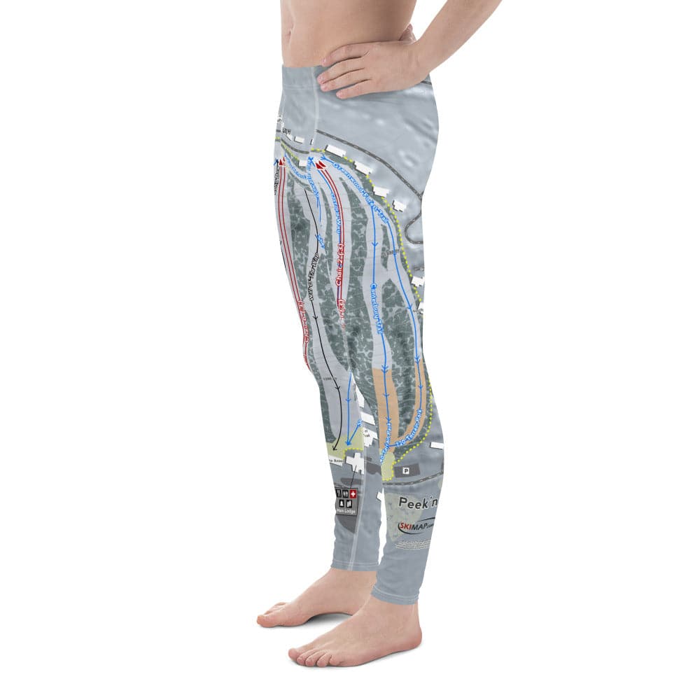 Peek'n Peak, New York Ski Trail Map Men's Base Layer Bottom - Powderaddicts
