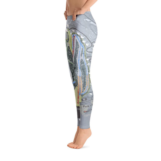 Peek'n Peak, New York Ski Trail Map Women's Base Layer Bottom - Powderaddicts