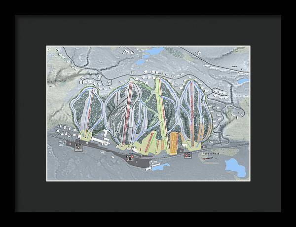 Peekn Peek Ski Trail Map - Framed Print - Powderaddicts