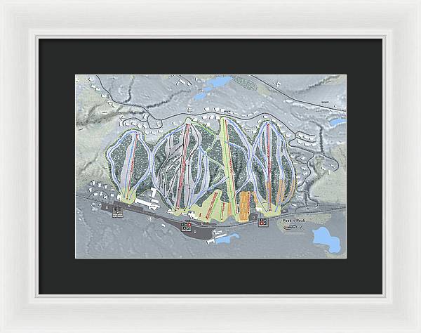 Peekn Peek Ski Trail Map - Framed Print - Powderaddicts