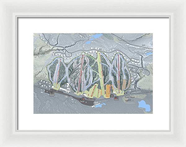 Peekn Peek Ski Trail Map - Framed Print - Powderaddicts