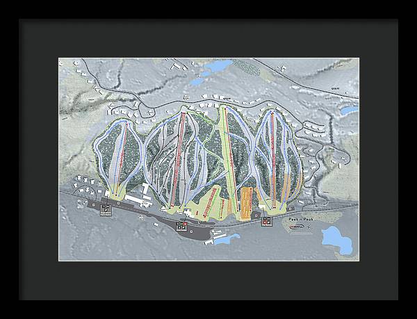 Peekn Peek Ski Trail Map - Framed Print - Powderaddicts