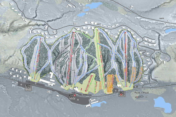 Peekn Peek Ski Trail Map - Art Print - Powderaddicts