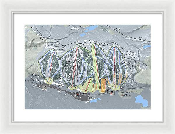 Peekn Peek Ski Trail Map - Framed Print - Powderaddicts