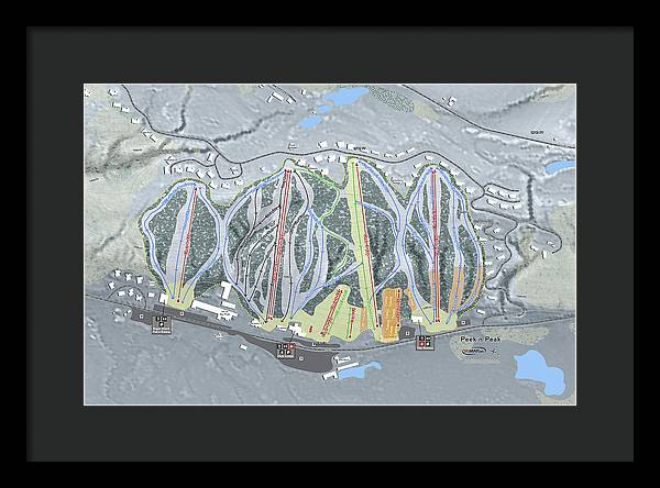 Peekn Peek Ski Trail Map - Framed Print - Powderaddicts