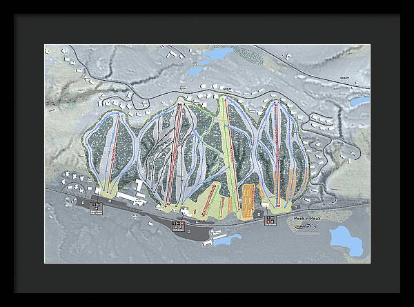 Peekn Peek Ski Trail Map - Framed Print - Powderaddicts