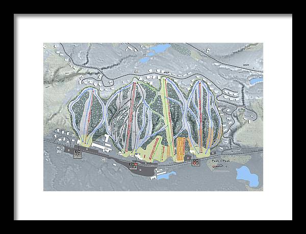 Peekn Peek Ski Trail Map - Framed Print - Powderaddicts