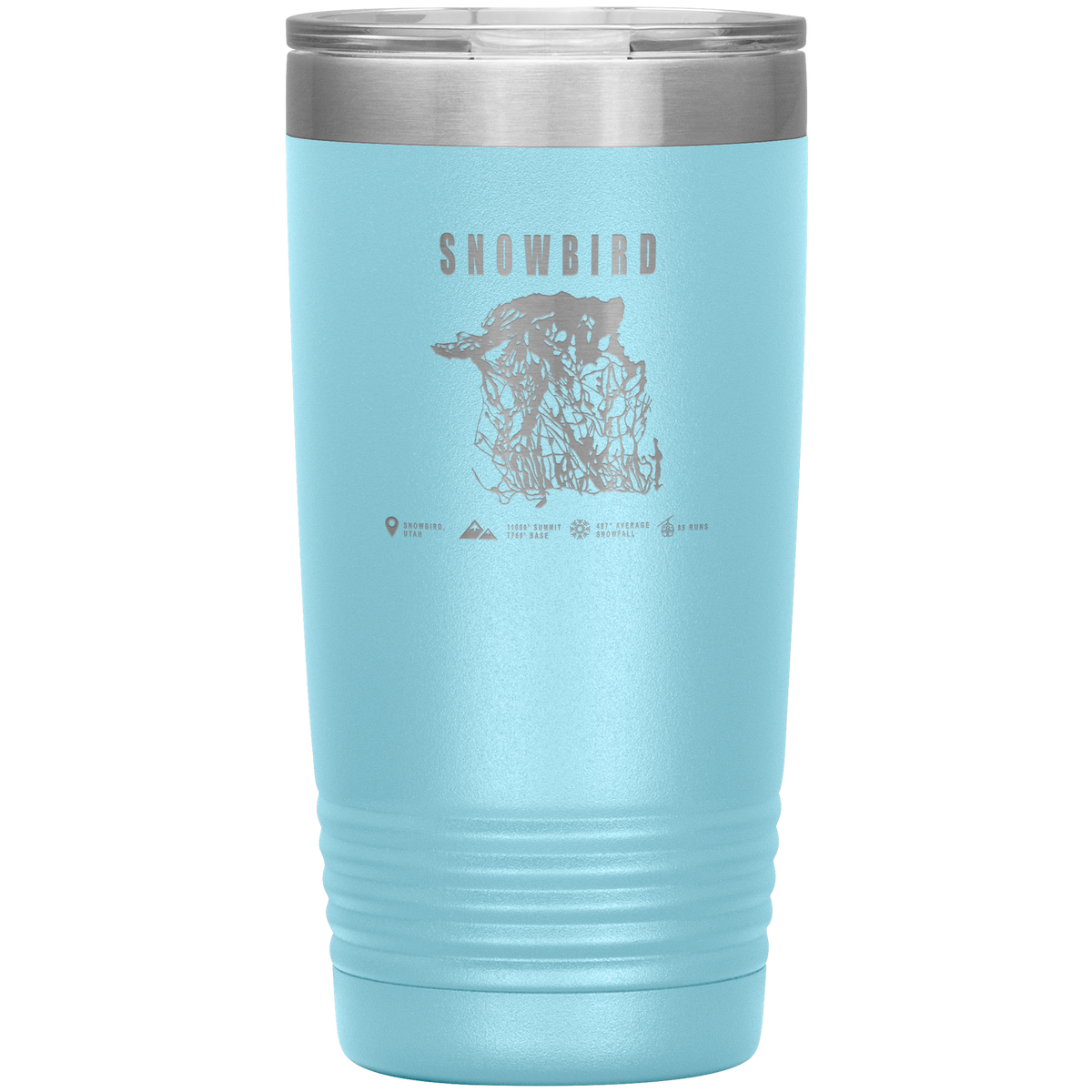 Snowbird,Utah Ski Trail Map 20oz Tumbler - Powderaddicts