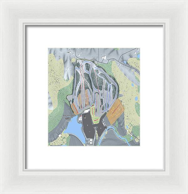 Perfect North Slopes Ski Trail Map - Framed Print - Powderaddicts