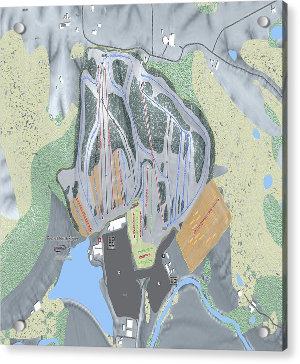 Perfect North Slopes Ski Trail Map - Acrylic Print - Powderaddicts