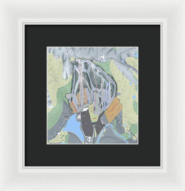 Perfect North Slopes Ski Trail Map - Framed Print - Powderaddicts