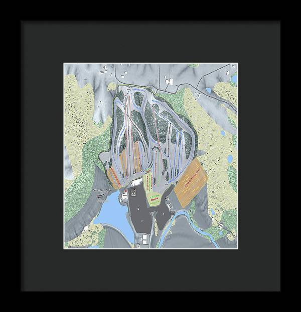 Perfect North Slopes Ski Trail Map - Framed Print - Powderaddicts