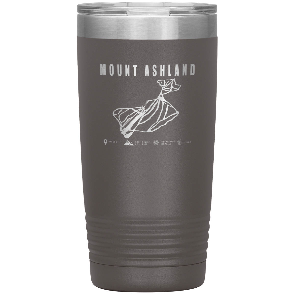 Mount Ashland, Oregon Ski Trail Map 20oz Tumbler - Powderaddicts