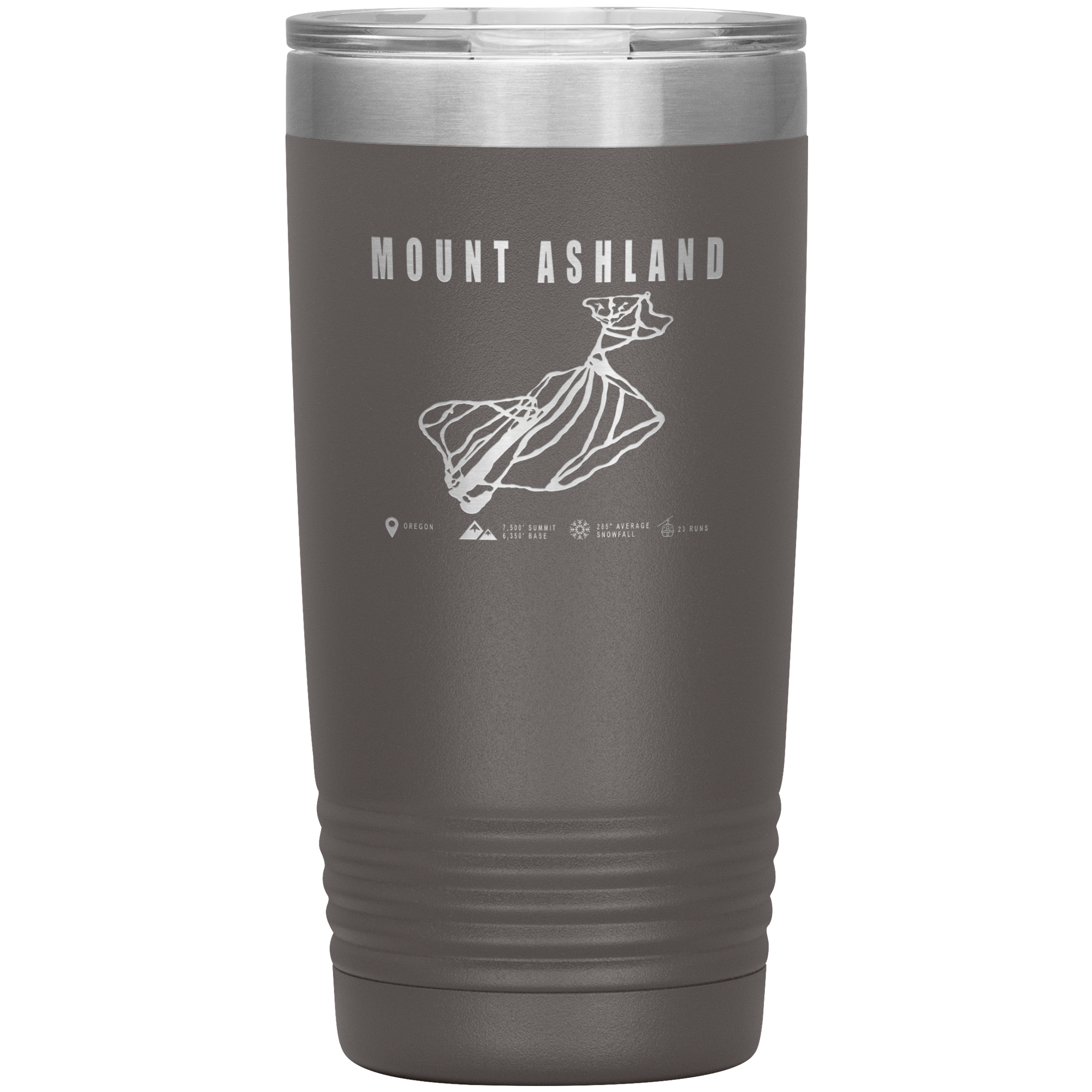 Mount Ashland, Oregon Ski Trail Map 20oz Tumbler - Powderaddicts