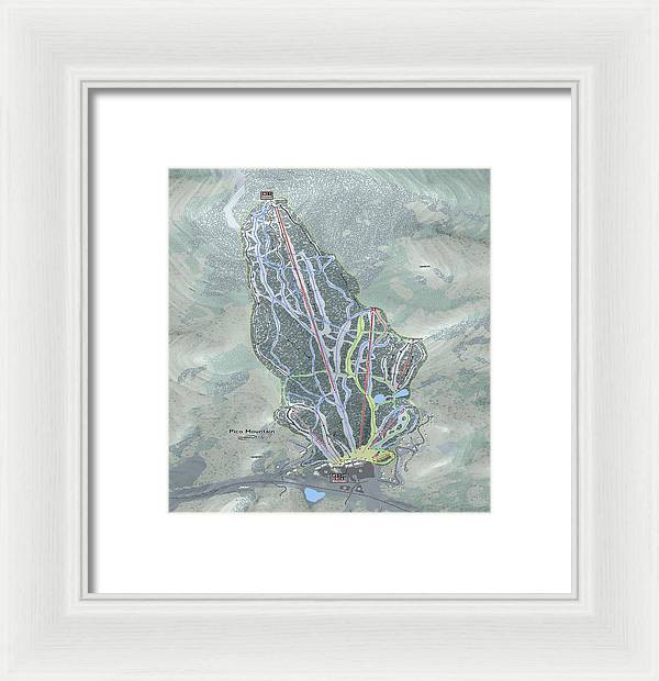 Pico Mountain Ski Trail Map - Framed Print - Powderaddicts