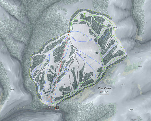 Pine Creek Ski Trail Map - Art Print - Powderaddicts