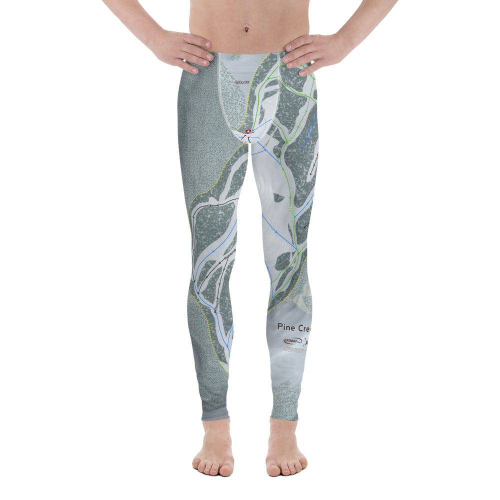 Pine Creek, Wyoming Ski Trail Map Men's Base Layer Bottom