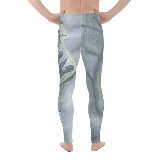 Pine Creek, Wyoming Ski Trail Map Men's Base Layer Bottom - Powderaddicts
