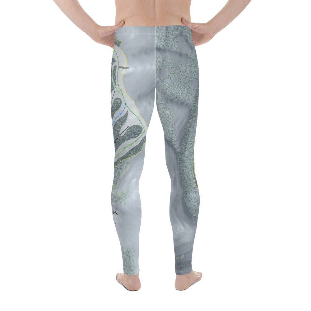Pine Creek, Wyoming Ski Trail Map Men's Base Layer Bottom - Powderaddicts