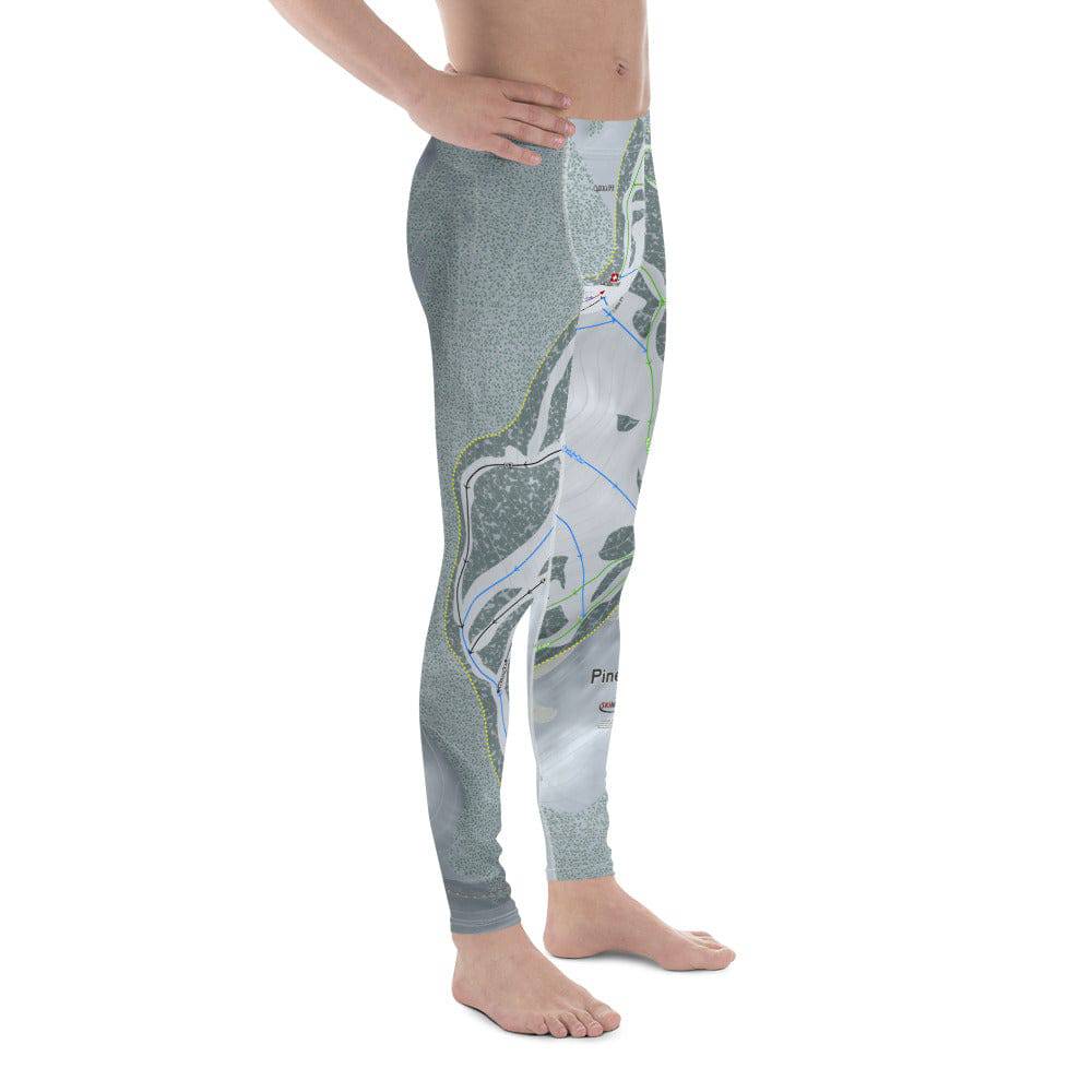 Pine Creek, Wyoming Ski Trail Map Men's Base Layer Bottom - Powderaddicts