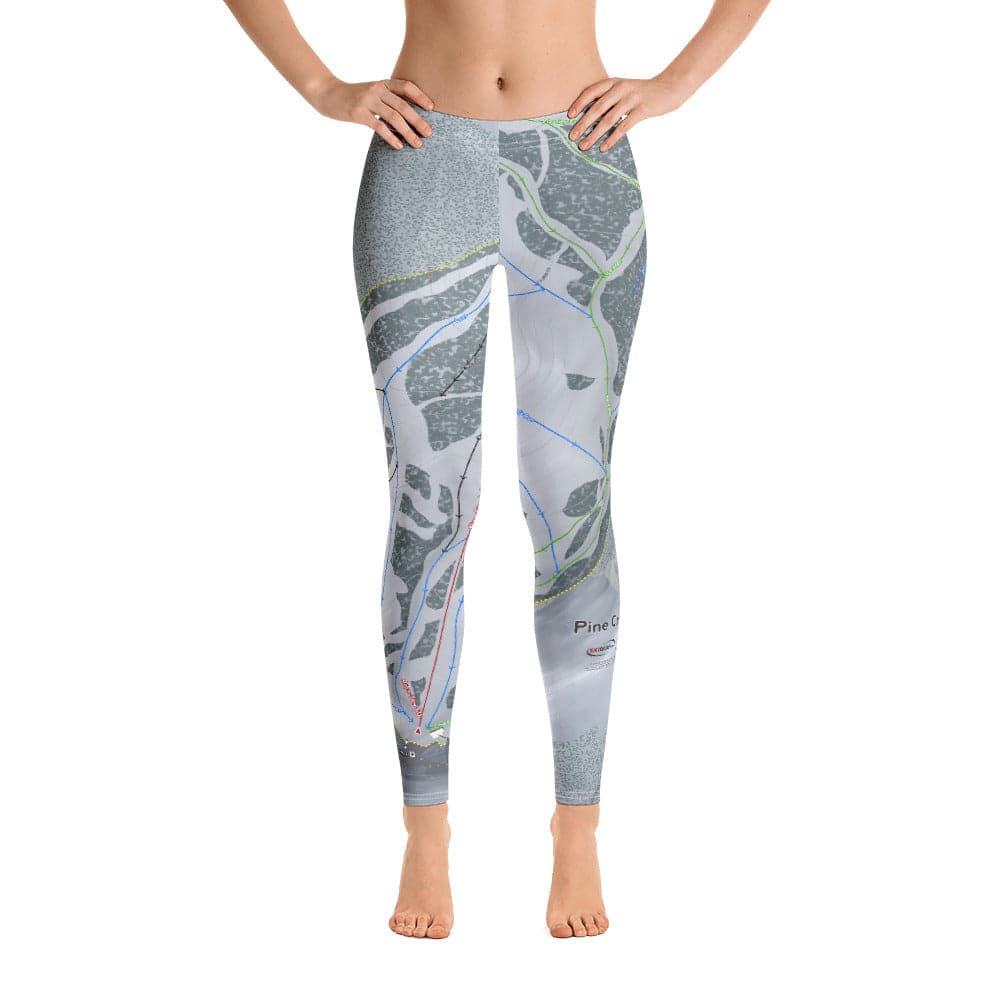 Pine Creek, Wyoming Ski Trail Map Women's Base Layer Bottom - Powderaddicts