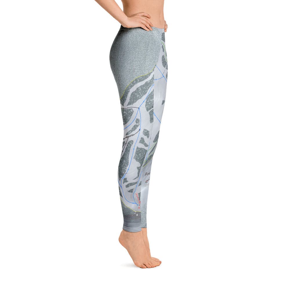 Pine Creek, Wyoming Ski Trail Map Women's Base Layer Bottom - Powderaddicts