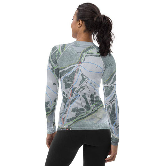 Pine Creek, Wyoming Ski Trail Map Women's Base Layer Top - Powderaddicts