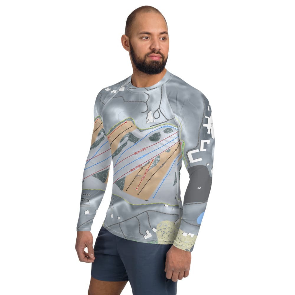 Pine Knob, Michigan Ski Trail Map Men's Base Layer Top - Powderaddicts