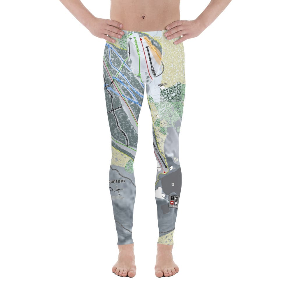 Pine Mountain, Michigan Ski Trail Map Men's Base Layer Bottom