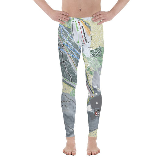 Pine Mountain, Michigan Ski Trail Map Men's Base Layer Bottom - Powderaddicts