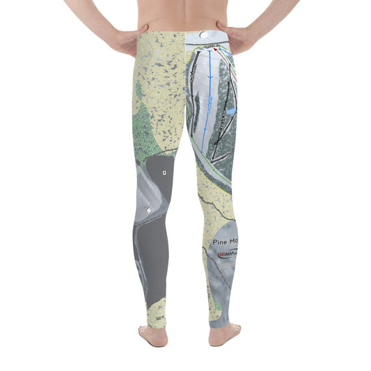 Pine Mountain, Michigan Ski Trail Map Men's Base Layer Bottom - Powderaddicts