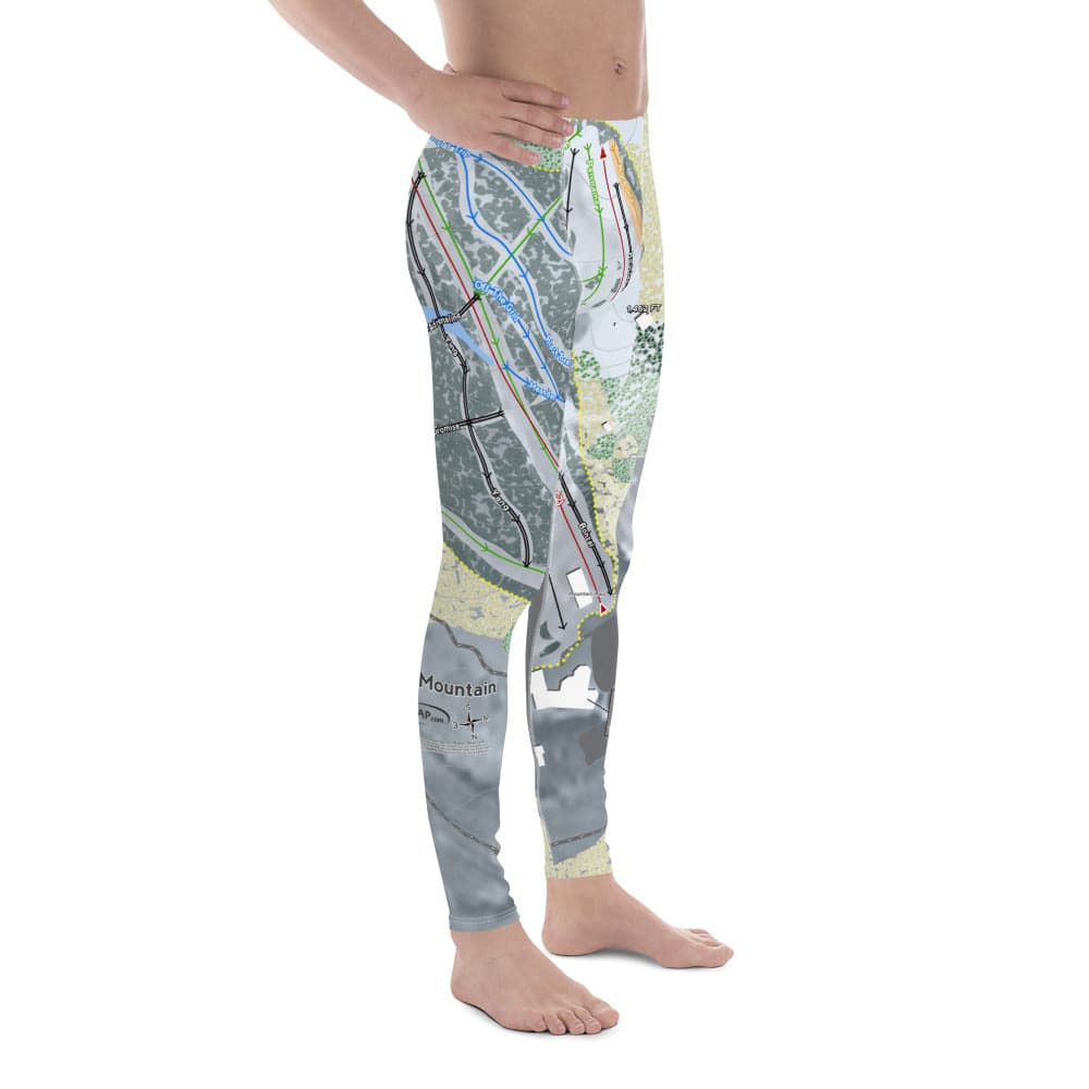 Pine Mountain, Michigan Ski Trail Map Men's Base Layer Bottom - Powderaddicts