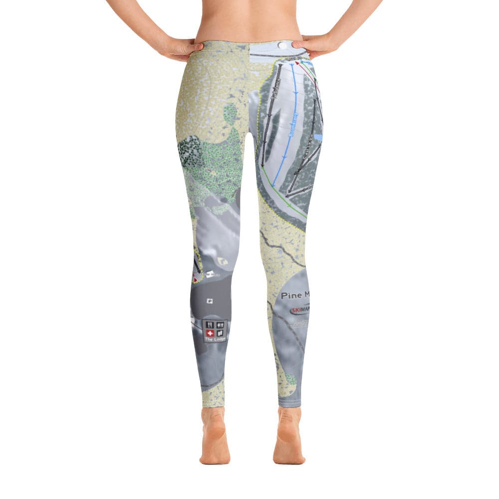 Pine Mountain, Michigan Ski Trail Map Women's Base Layer Bottom