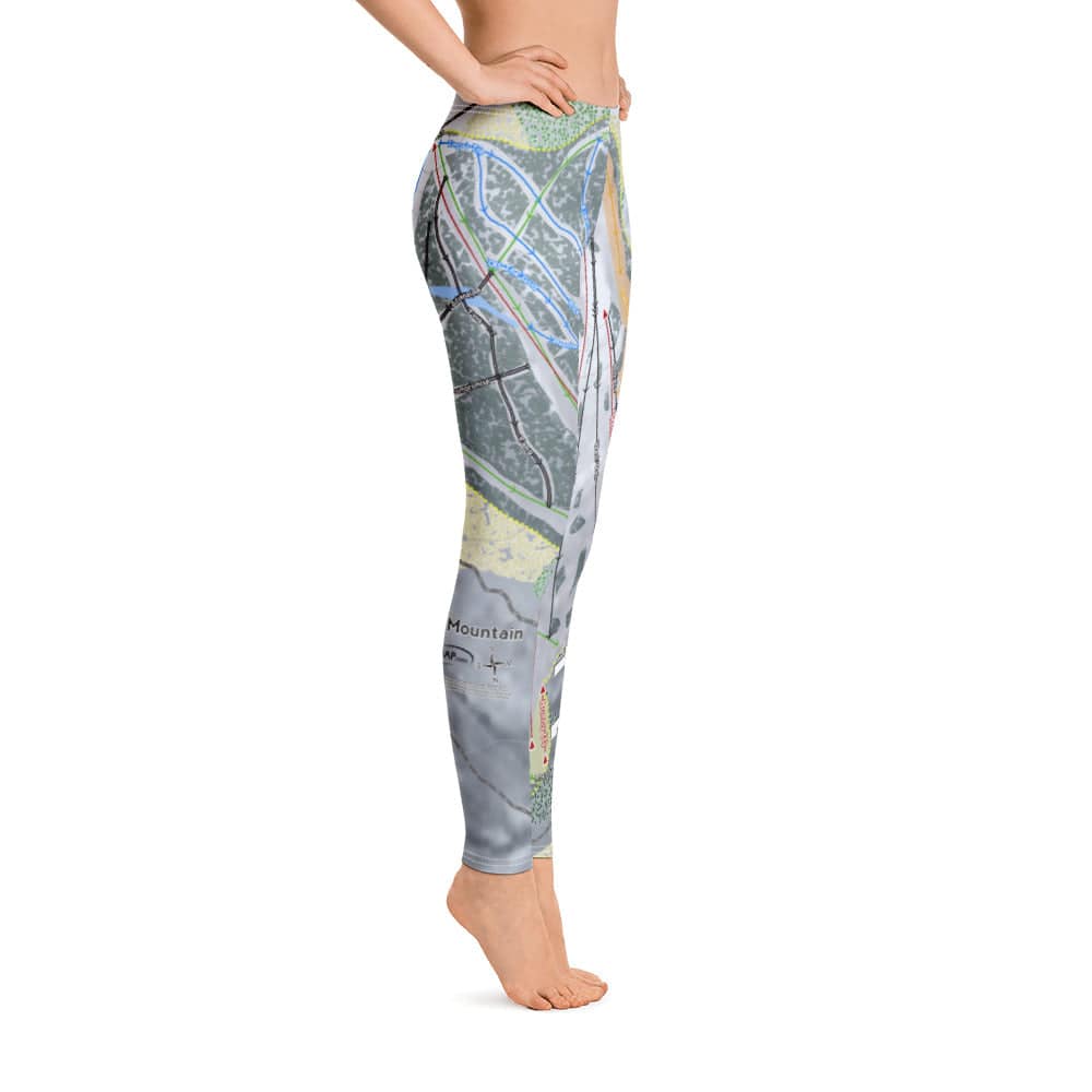 Pine Mountain, Michigan Ski Trail Map Women's Base Layer Bottom - Powderaddicts