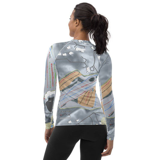 PineKnob, Michigan Ski Trail Map Women's Base Layer Top - Powderaddicts