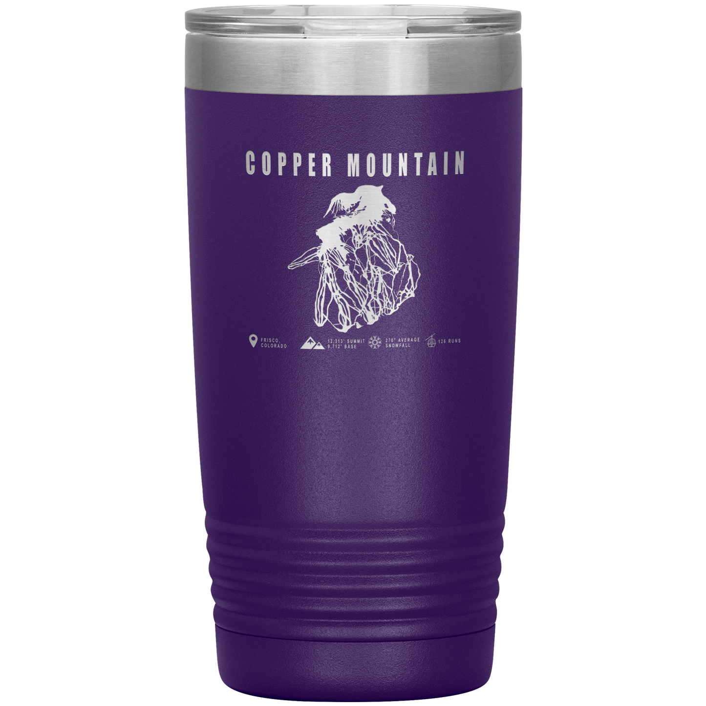 Copper Mountain Colorado Ski Trail Map 20oz Tumbler - Powderaddicts