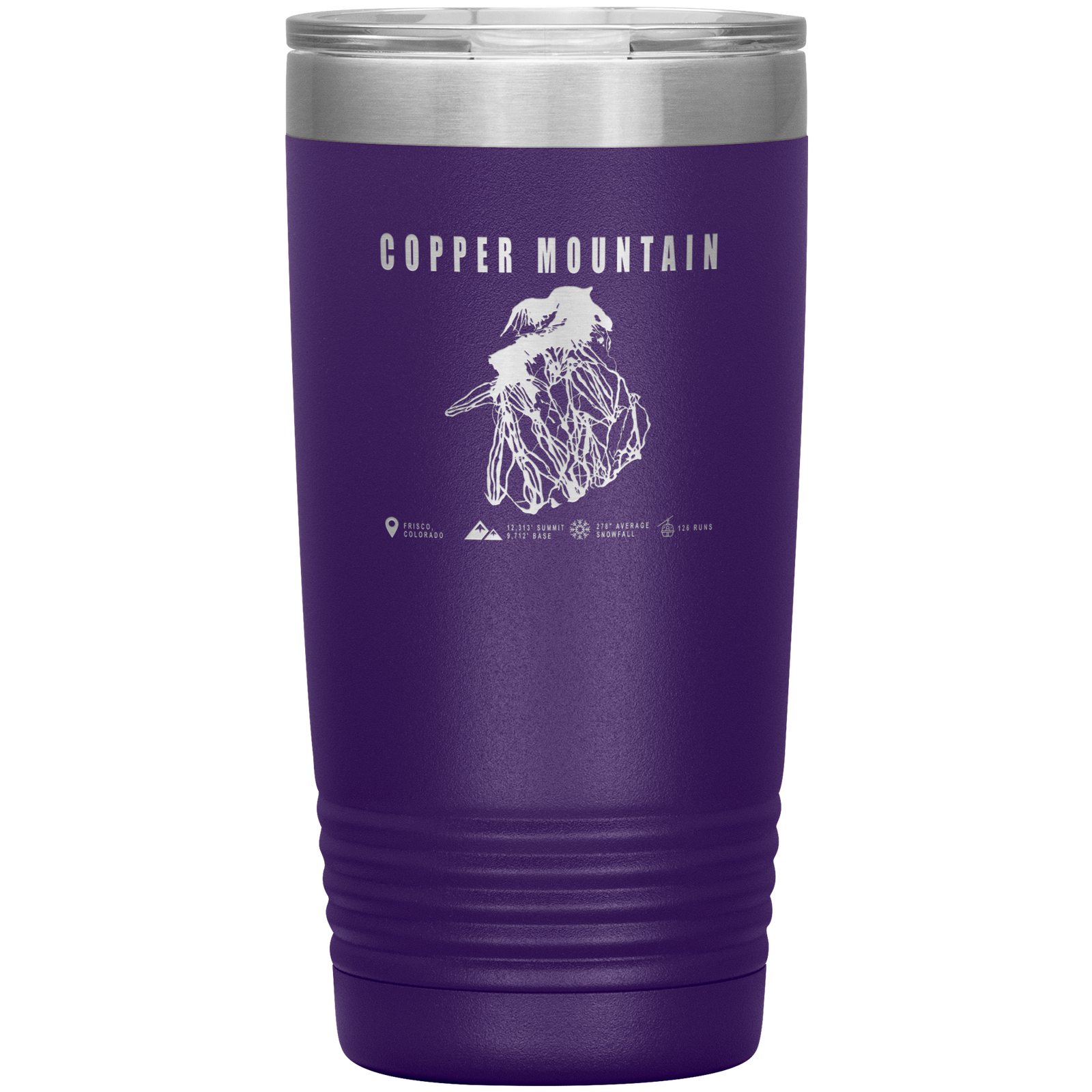 Copper Mountain Colorado Ski Trail Map 20oz Tumbler - Powderaddicts