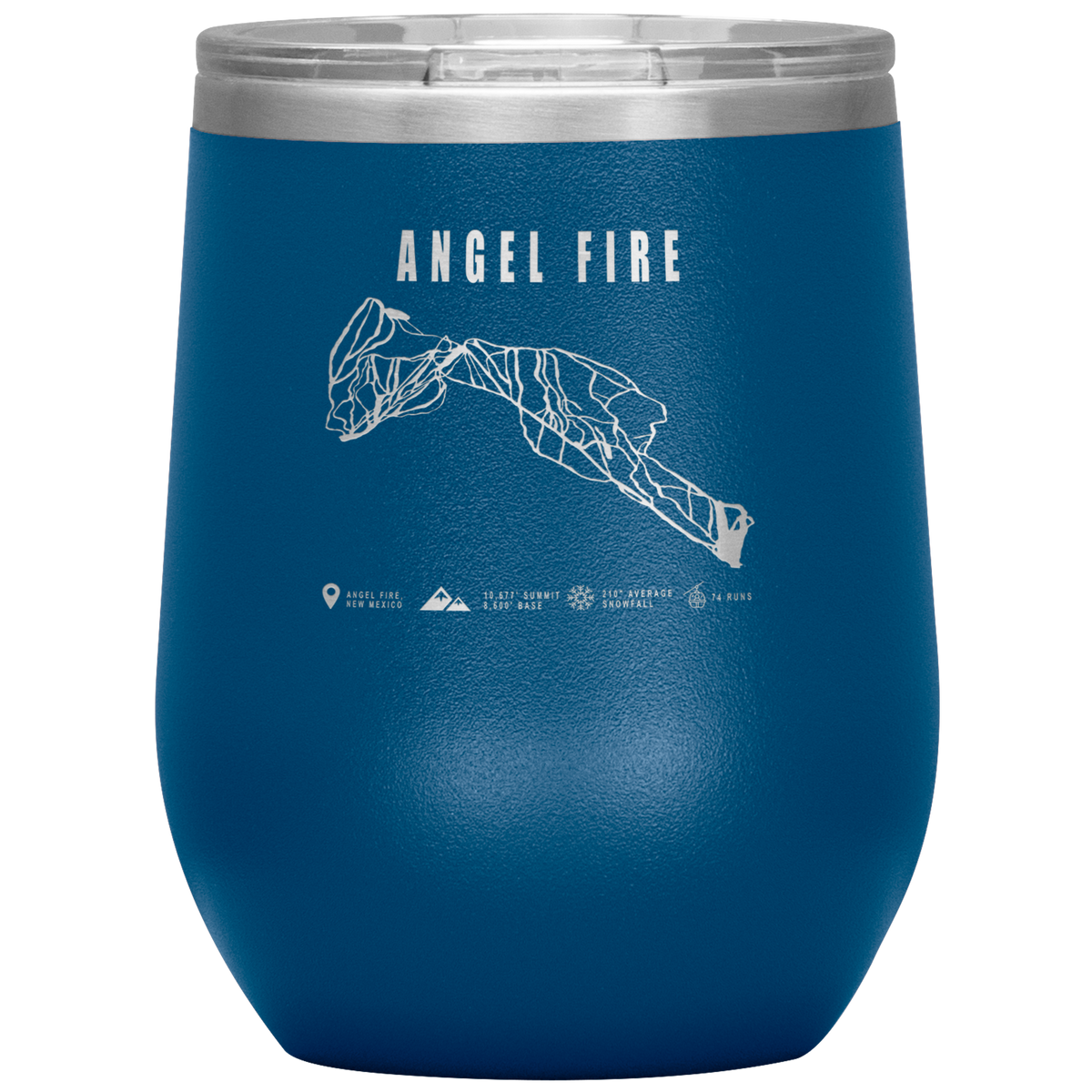 Angel Fire, New Mexico Ski Trail Map Wine 12oz Tumbler - Powderaddicts