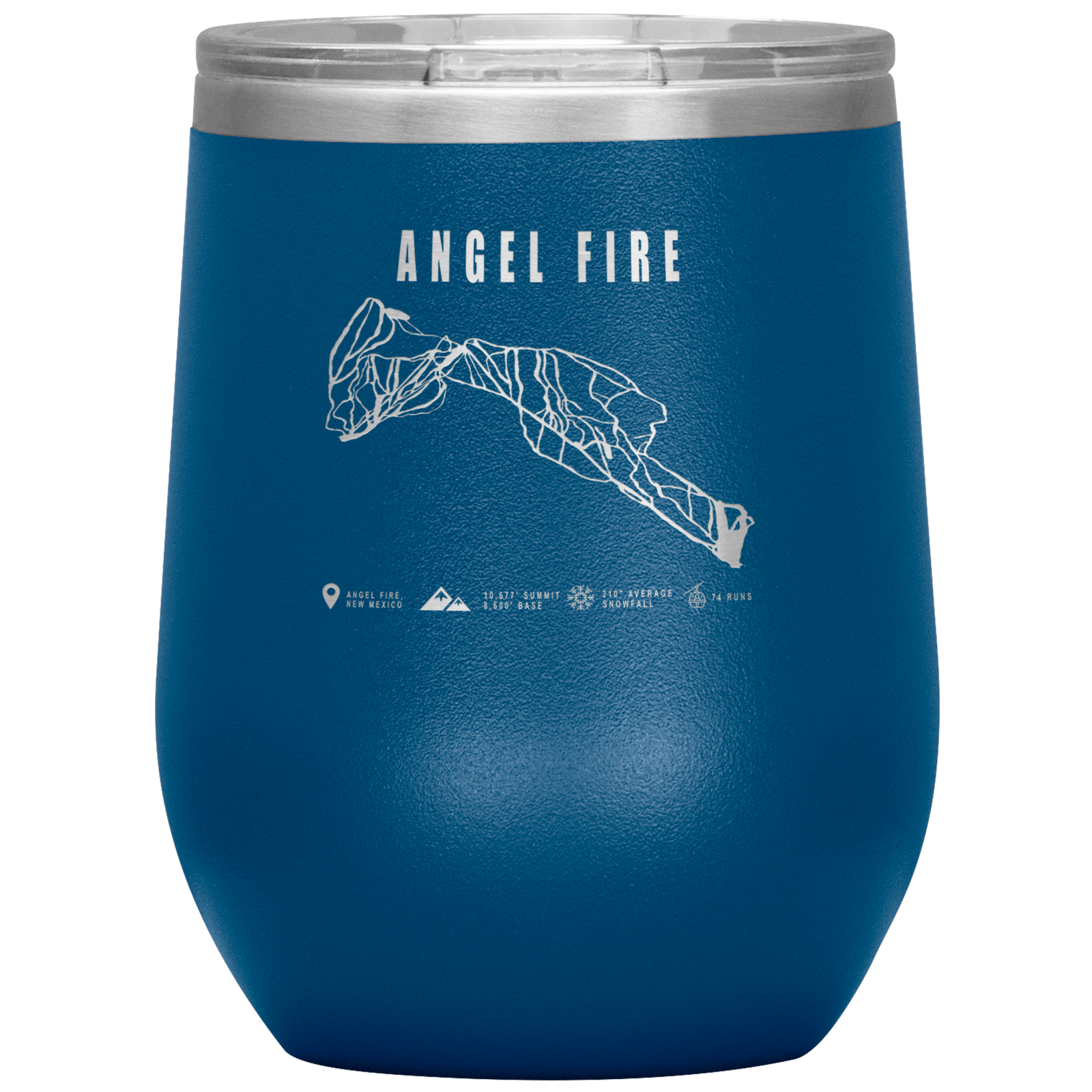 Angel Fire, New Mexico Ski Trail Map Wine 12oz Tumbler - Powderaddicts