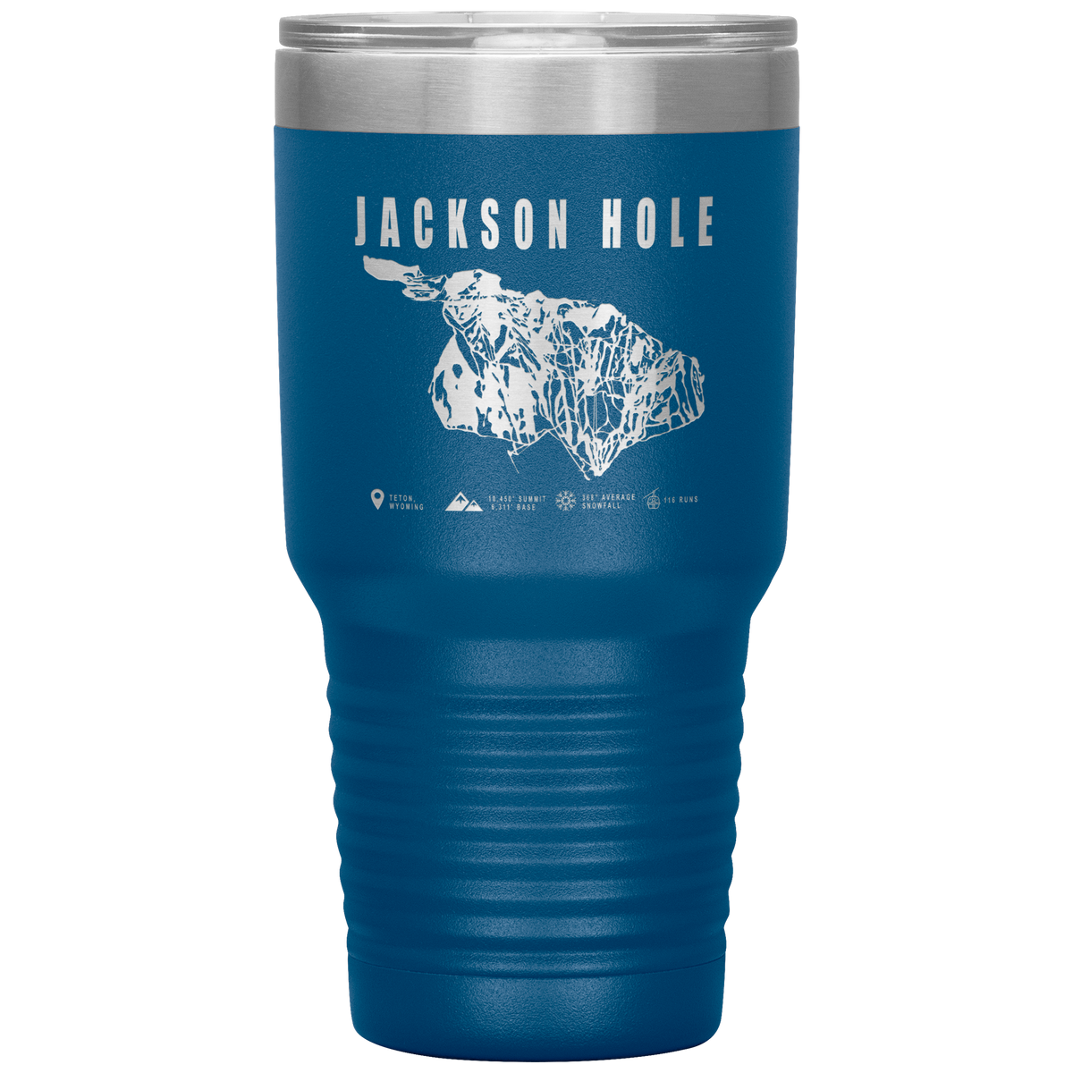 Jackson Hole Wyoming Ski Trail Map 30oz Tumbler - Powderaddicts