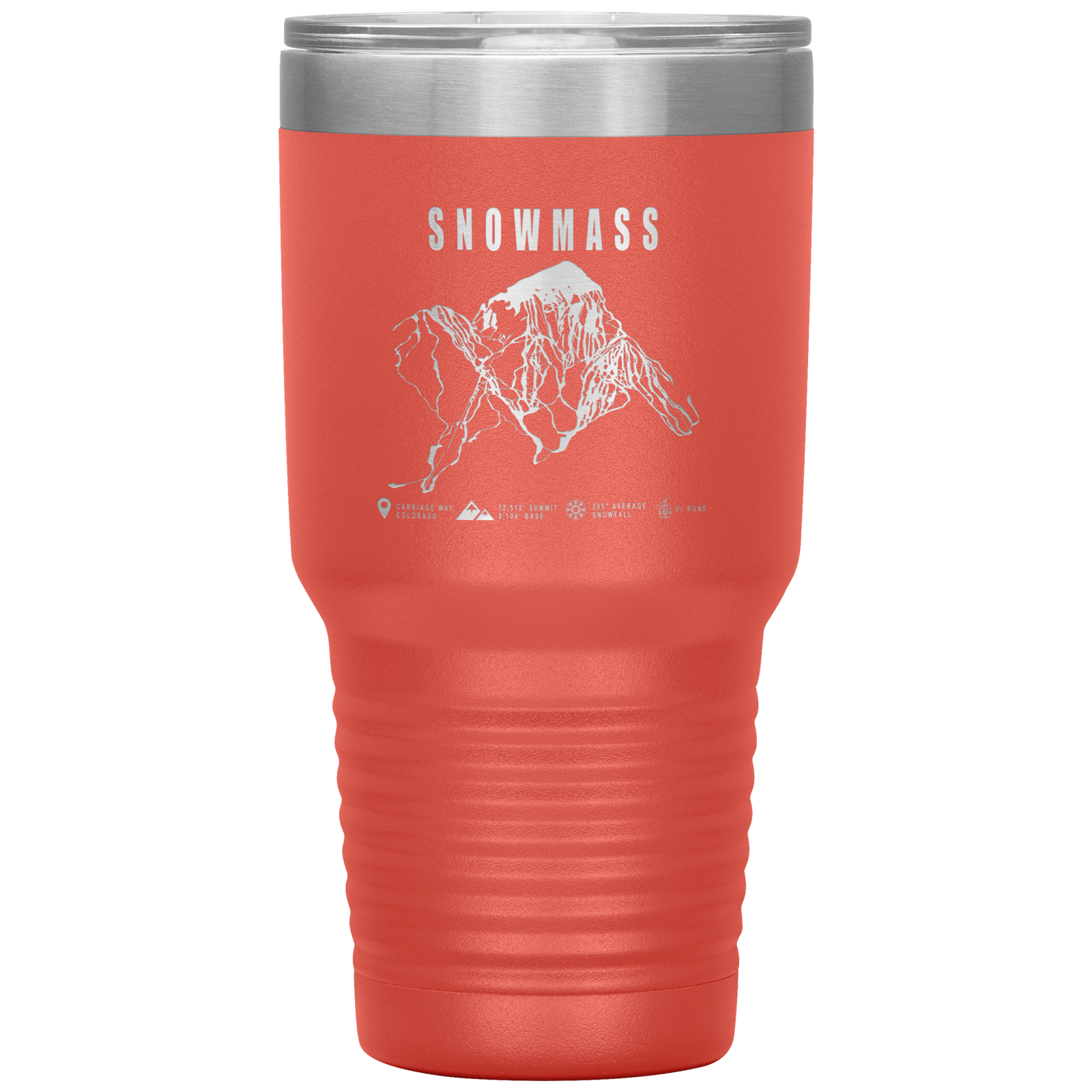 Snowmass Colorado Ski Trail Map 30oz Tumbler - Powderaddicts