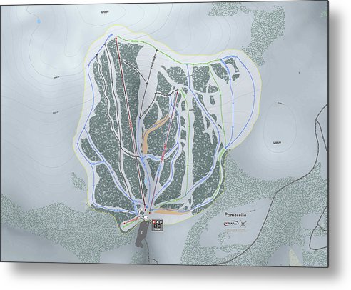 Pomerelle Ski Trail Map - Metal Print - Powderaddicts